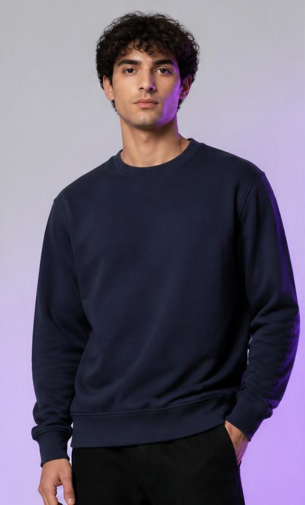 ZYKAA Nightshift Crew Sweat in Ink Blue