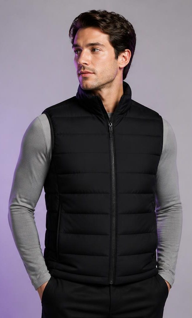 ZYKAA Echo Puffer Vest in Matte Black
