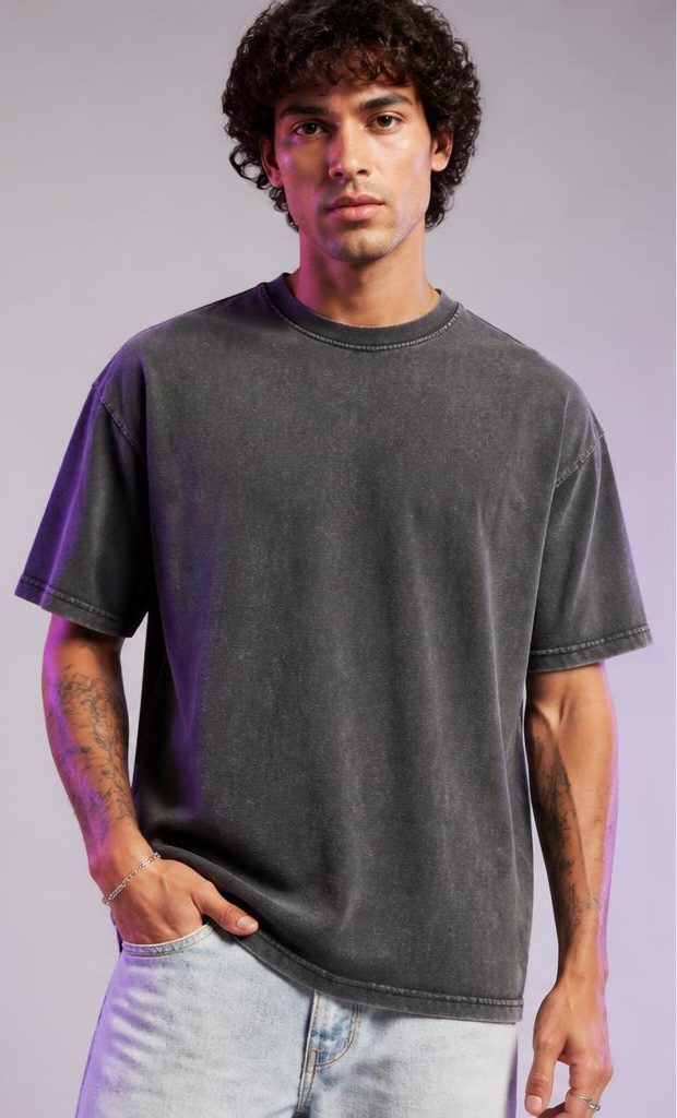 ZYKAA Fade Wash Tee in Faded Grey