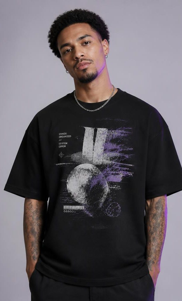 ZYKAA Pixel Graphic Tee in Black