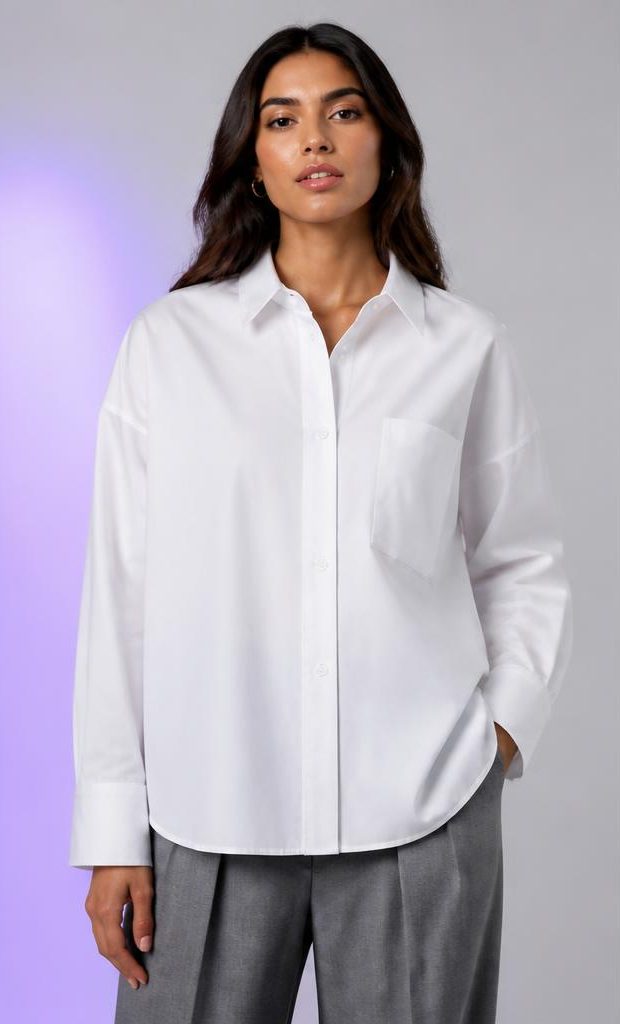 ZYKAA Frame Boxy Shirt in White